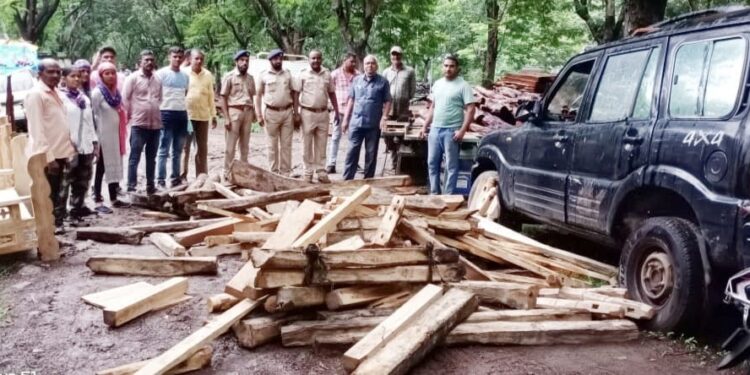 नागझिरी येथून अडीच लाखाचे सागवानी लाकूड जप्त