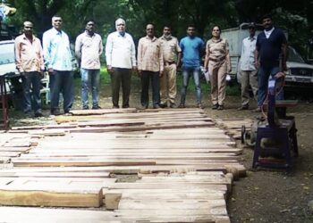 बंधारपाडा येथे वनविभागाच्या कारवाईत अवैध सागवानी लाकूड जप्त