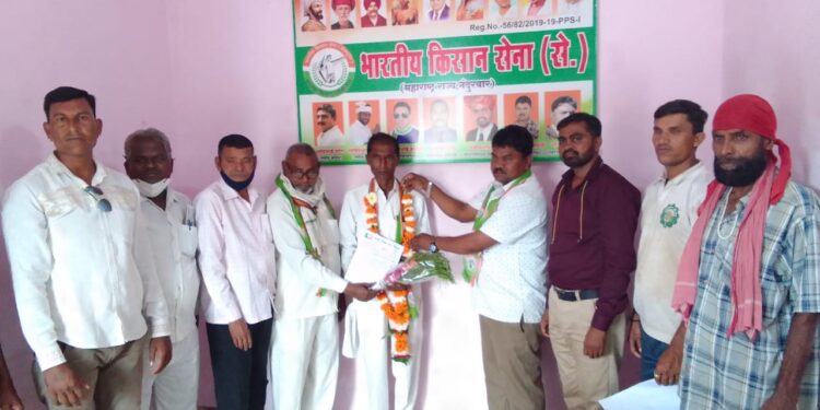 भारतीय किसान सेना शहादा तालुका अध्यक्षपदी किशोर पाटील यांची नियुक्ती