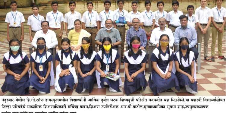 आर्थिक दुर्बल घटक शिष्यवृत्वृती परीक्षेत श्रॉफ हायस्कूलच्या विद्यार्थ्यांचे घवघवीत