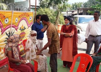 अस्तंभा यात्रेनिमित्त येणाऱ्या भाविकांच्या लसीकरणासाठी कोविड लसीकरण शिबिराची जि. प.अध्यक्षांनी केली पाहणी