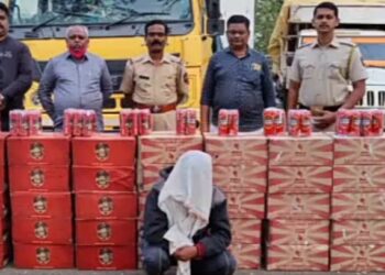 वाडी पुनर्वसन येथे प्रतिबंधित बियर साठ्यासह ३५ लाख ५५ हजाराचा माल जप्त, एकास अटक