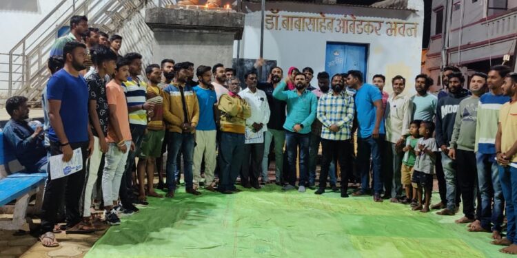 म्हसावद येथे बौद्ध महासभेतर्फे बौद्ध धम्म परीषदेच्या आयोजना संदर्भात बैठकीत चर्चा