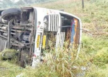 महाराष्ट्रातून सुरतकडे जाणाऱ्या श्री.हरी ट्रॅव्हल्सची बसचा अपघात, १० जण जखमी, चालकाविरुद्ध गुन्हा दाखल