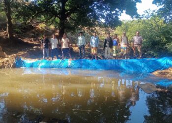 जुनवणी गावातील शेतकऱ्यांनी साकारला बहुउपयोगी वनराई बंधारा