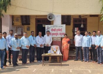 नंदूरबार येथील डी. आर. हायस्कूलमध्ये छत्रपती शिवाजी महाराज जयंती साजरी