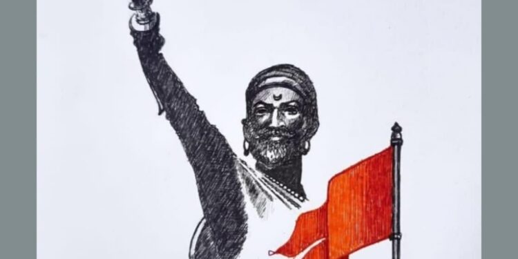 छत्रपती शिवाजी महाराजांच्या जयंती निमित्ताने अवघ्या २० मिनीटांत एका फुटाचे रेखाचित्र रेखाटुन पोलीस अधीक्षक पी.आर.पाटील यांनी केले अभिवादन