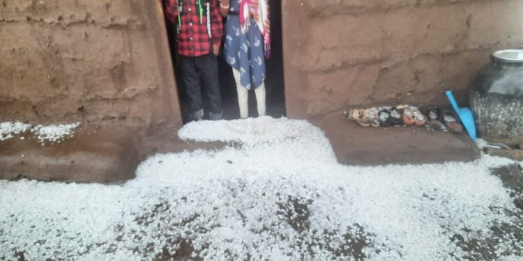 पुन्हा तडाखा : मलगाव, लंगडी, गोटाळी भागात तुफान गारपीट लाखोंचे नुकसान