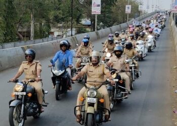 पोलीस दलाच्या मोटार सायकल रॅलीने नंदुरबारकरांचे वेधले लक्ष