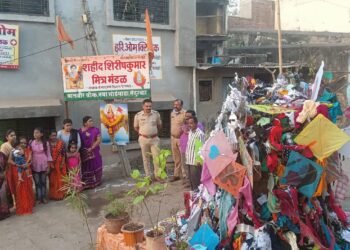 शिरीष कुमार मंडळातर्फे वृक्ष पूजनसह भारत माता पूजन