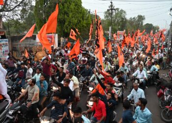 नंदूरबार येथे शिवजयंतीच्या पूर्वसंध्येला भव्य मोटर सायकल रॅली