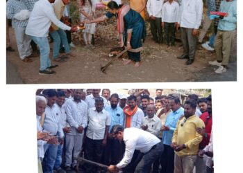 भाजपाचा अंतर्गत वाद चव्हाट्यावर : सहा किमीच्या रस्त्याच्या एका टोकाला आमदार तर दुसऱ्या टोकाला खासदारांनी केले भूमिपूजन