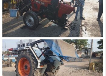 शहादा येथे ट्रॅक्टर व कारचा भीषण अपघात