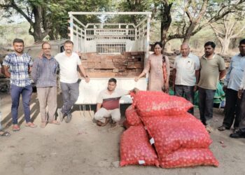 पुष्पा सारखी तस्करी करीत गोणीखाली लपवून करीत होता सागवानी लाकडाची तस्करी,सात लाखाच्या मुद्देमालासह एकाला अटक