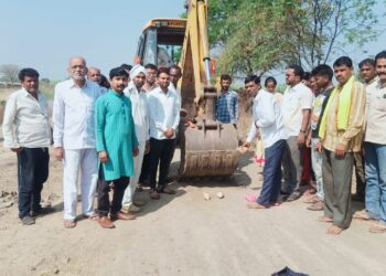 जाम ते मेलन डांबरीकरण कामाचे भूमिपूजन