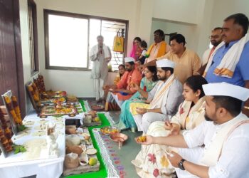 नंदूरबार येथे श्रीराम मंदिर प्राणप्रतिष्ठा निमित्त दिवसभर वेद मंत्रोच्चार,हवनासह धार्मिक विधी, उद्या मूर्त्यांची स्थापना,महाप्रसाद