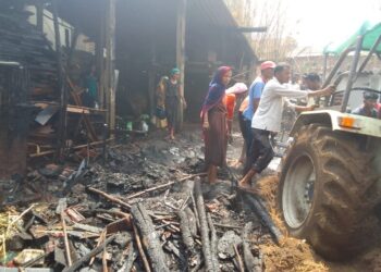 डोकारे गावातील एका घरात आग लागल्याने घर जळून खाक