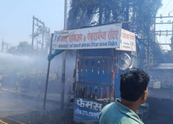 महावितरणाच्या सबस्टेशनमधील ट्रान्स्फार्मर केबलला लागली अचानक आग