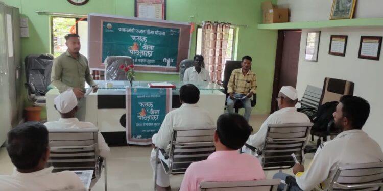 बामखेडा येथे कृषी विभागातर्फे पिक विमा पाठशाळेचे आयोजन
