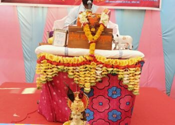 ओमशांति नगरात श्रीमद् भागवत कथेत सोमवारी श्रीकृष्ण जन्मोत्सव