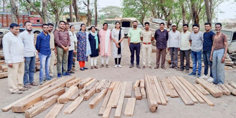किळवणपाडा शिवारात एका नाल्यातून अवैध साग चौपाट नग व  बारीक पाट्या केल्या जप्त