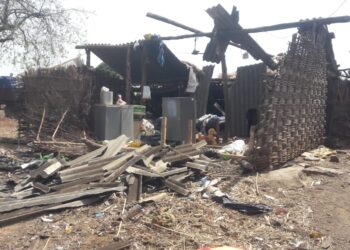 वादळी वाऱ्यामुळे घराची पत्रे उडाले, बालिका व आई जखमी