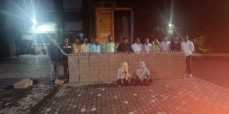 न्याहली गावाजवळ मदयाची वाहतुक करणाऱ्या कंटेनरसह तब्बल सव्वा कोटीची मुद्देमाल जप्त, दोघांना अटक