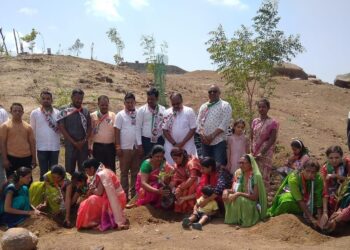राष्ट्रवादी काँग्रेस पार्टीच्या 23 व्या वर्धापदिनानिमित्त 23 रोपे लावून वृक्षारोपण