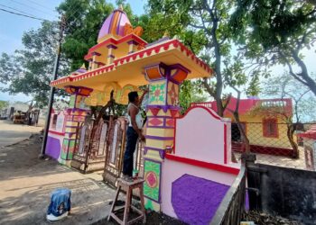 रांझणी येथील श्री विठ्ठल मंदिराची रंगरंगोटी व दर्शन सोहळ्याची जय्यत तयारी सुरु