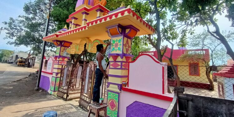 रांझणी येथील श्री विठ्ठल मंदिराची रंगरंगोटी व दर्शन सोहळ्याची जय्यत तयारी सुरु