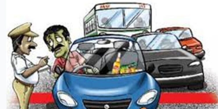 जिल्ह्यात मद्यपी वाहन चालकाविरुध्द् पोलीसांनी धडक मोहीम ५९ गुन्हे दाखल