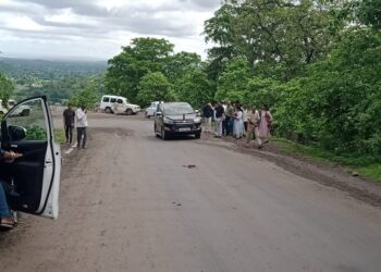 अखेर सार्वजनिक बांधकाम विभागाने चरणमाळ घाटाची पाहणी केली