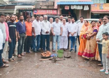 आ. शिरीषकुमार नाईक यांच्या हस्ते रस्ता क्रॉक्रीटीकरण कामाचा शुभारंभ