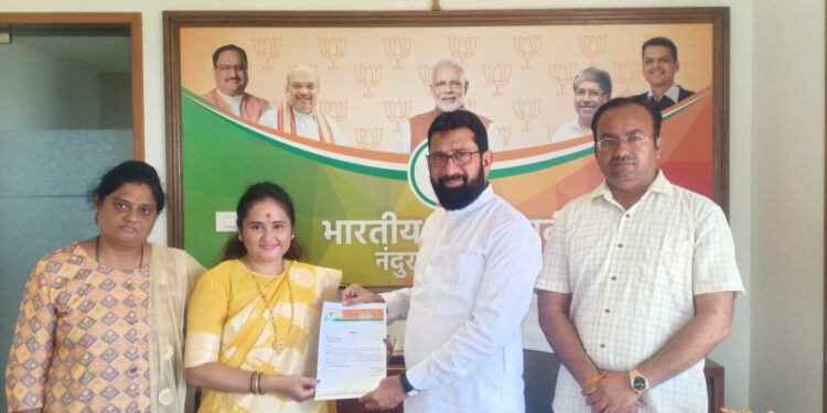 भाजपातर्फे महिला मोर्चा नंदूरबार शहराध्यक्षपदी काजल मच्छले यांची नियुक्ती