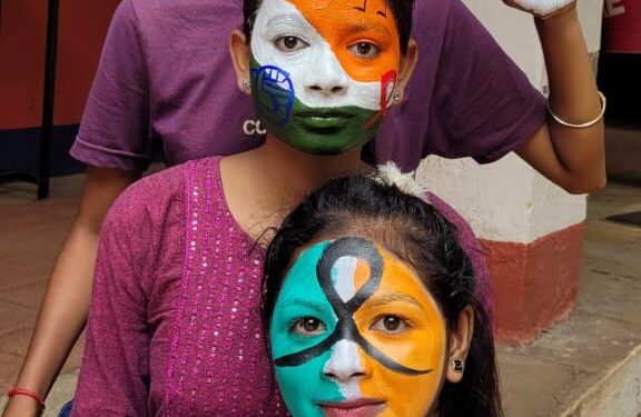 एस.ए.मिशन हायस्कूल व कनिष्ठ महाविद्यालयात फेस पेंटिंगद्वारे विद्यार्थ्यानी केली अनोखी जनजागृती