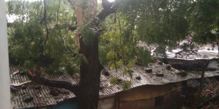 वीज कोसळल्याने घराचे झाले नुकसान, मात्र जीवित हानी टळली