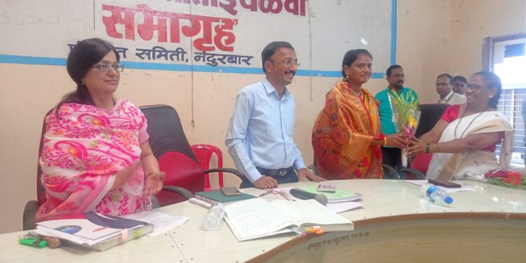 नंदुरबार प.स.वर कॉग्रेसच्या सहकार्याने शिंदे गटाच्या माया माळसे सभापतिपदी तर शीतल परदेशी उपसभापती पदी विजयी
