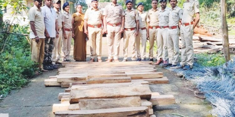 नर्मदा काठच्या नाल्यातून साग चौपाटचे 50 नग जप्त