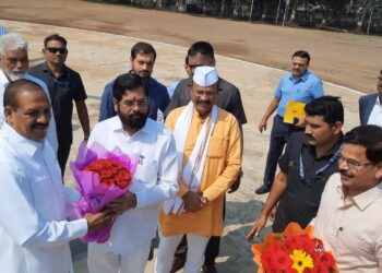 मुख्यमंत्री एकनाथ शिंदे यांचे नंदुरबार येथे आगमन