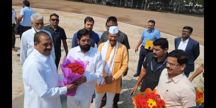 मुख्यमंत्री एकनाथ शिंदे यांचे नंदुरबार येथे आगमन