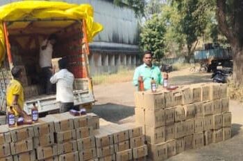 राज्य उत्पादन शुल्क विभागाच्या कार्यवाहीत वाहनासह २७ लाखाचा परराज्यातील विदेशी दारूचा जप्त