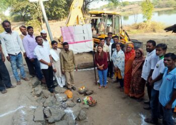 जाम येथे जल जीवन मिशन योजनेचे जि. प सदस्या  वंदना पटले यांच्या हस्ते भूमिपूजन