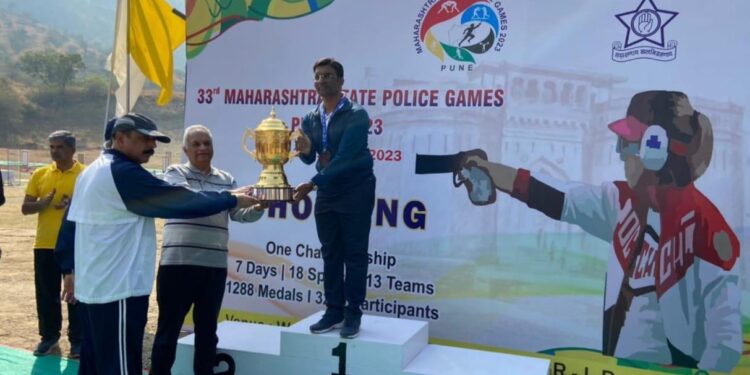 राज्यस्तरीय क्रीडा स्पर्धेत शूटिंग प्रकारात पोलीस अधीक्षक पी. आर. पाटील राज्यात दुसरे
