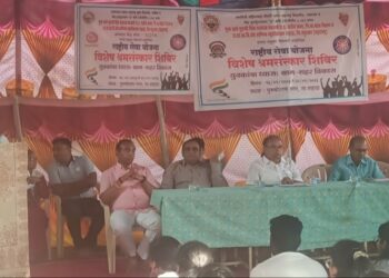 पूज्य साने गुरुजी महाविद्यालय रासेयो  शिबिराचे पुरुषोत्तमनगर येथे उदघाटन