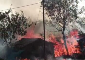 मोग्राणी येथे आगीत दोन घरे जळून खाक