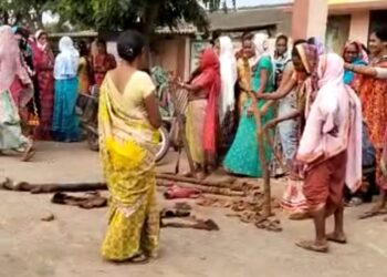 दारूबंदीसाठी महिलांनी घेतला दुर्गेचा अवतार ,  साहित्याची केली होळी