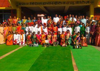 एस.ए.मिशन हायस्कूलमध्ये येथे छत्रपती शिवाजी महाराज जयंती साजरी