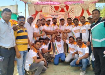 प्रहार शिक्षक संघटना आयोजित तालुकास्तरीय क्रिकेट स्पर्धेत ब्राम्हणपुरी संघाने मारली बाजी