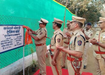 नंदुरबार येथे पोलीस मुख्यालयातील लॉन टेनीस मैदानाचे नुतनीकरण