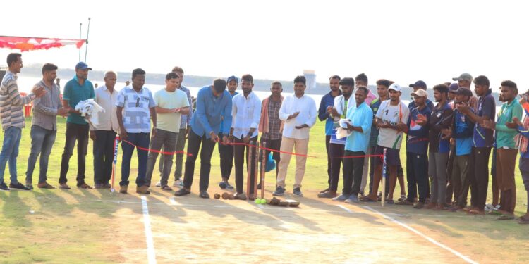 नागझरी येथे धनंजय गावीत यांच्या हस्ते ग्रामीण क्रिकेट स्पर्धेचा शुभारंभ